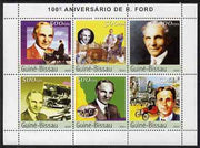 Guinea - Bissau 2003 Centenary of Henry Ford perf sheetlet containing 6 values unmounted mint Mi 2503-08