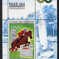 Sharjah 1968 Olympics (Show Jumping & Yacht) cto used m/sheet Mi BL40