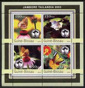 Guinea - Bissau 2003 Tailandia Scout Jamboree & Butterflies perf sheetlet containing 4 values unmounted mint Mi 2033-36