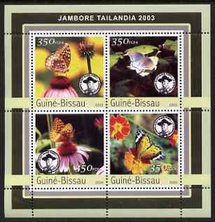 Guinea - Bissau 2003 Tailandia Scout Jamboree & Butterflies perf sheetlet containing 4 values unmounted mint Mi 2033-36