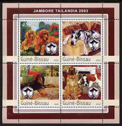 Guinea - Bissau 2003 Tailandia Scout Jamboree & Dogs perf sheetlet containing 4 values unmounted mint Mi 2037-40