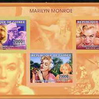 Guinea - Conakry 2006 Marilyn Monroe imperf sheetlet #2 containing 3 values unmounted mint Yv 2724-26