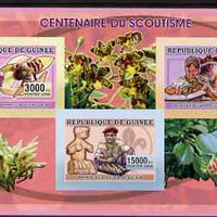 Guinea - Conakry 2006 Centenary of Scouting imperf sheetlet #03 containing 3 values (Orchids & Chess) unmounted mint Yv 2736-38