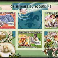 Guinea - Conakry 2006 Centenary of Scouting imperf sheetlet #04 containing 3 values (Minerals & Fungi) unmounted mint Yv 2742-44