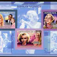 Guinea - Conakry 2006 Marilyn Monroe imperf sheetlet #1 containing 3 values unmounted mint Yv 2691-93