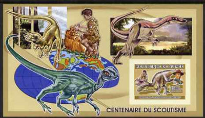 Guinea - Conakry 2006 Centenary of Scouting imperf s/sheet #01 containing 1 value (Dinosaurs) unmounted mint Yv 337