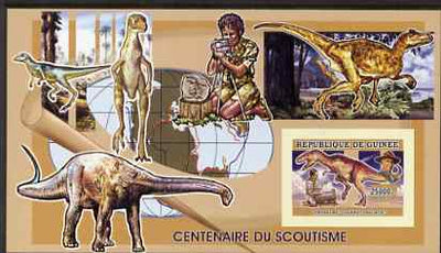 Guinea - Conakry 2006 Centenary of Scouting imperf s/sheet #02 containing 1 value (Dinosaurs) unmounted mint Yv 338