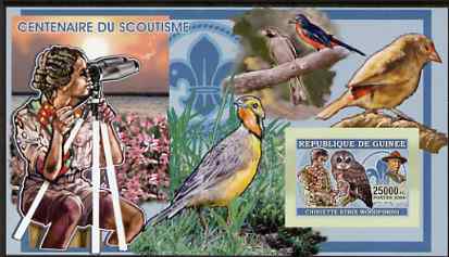 Guinea - Conakry 2006 Centenary of Scouting imperf s/sheet #04 containing 1 value (Owls) unmounted mint Yv 340