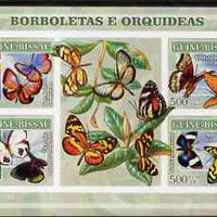 Guinea - Bissau 2007 Butterflies & Orchids imperf sheetlet containing 4 values & 2 labels unmounted mint