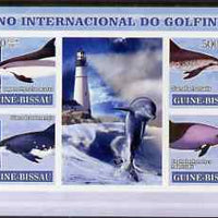 Guinea - Bissau 2007 International Dolphin Year - Lighthouses imperf sheetlet containing 4 values & 2 labels unmounted mint