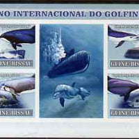 Guinea - Bissau 2007 International Dolphin Year - Submarines imperf sheetlet containing 4 values & 2 labels unmounted mint