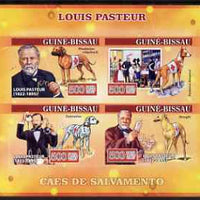 Guinea - Bissau 2007 Louis Pasteur imperf sheetlet containing 4 values (Red Cross Dogs) unmounted mint, Yv 2310-13