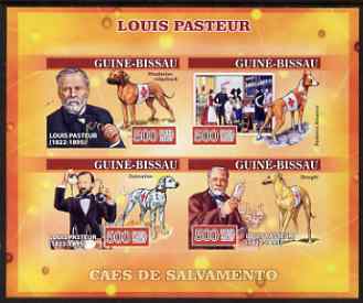 Guinea - Bissau 2007 Louis Pasteur imperf sheetlet containing 4 values (Red Cross Dogs) unmounted mint, Yv 2310-13