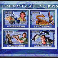 St Thomas & Prince Islands 2007 Tribute to Steve Irwin imperf sheetlet containing 4 values unmounted mint