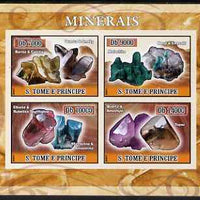 St Thomas & Prince Islands 2007 Minerals imperf sheetlet containing 4 values unmounted mint