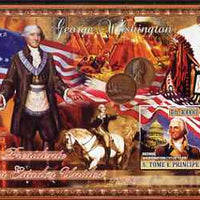 St Thomas & Prince Islands 2007 US Presidents #01 George Washington imperf s/sheet containing 1 value unmounted mint