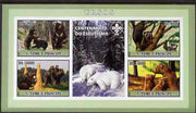 St Thomas & Prince Islands 2007 Bears imperf sheetlet containing 4 values plus label (with Scout logo) unmounted mint