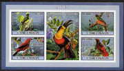 St Thomas & Prince Islands 2007 Birds #1 imperf sheetlet containing 4 values plus label (with Scout logo) unmounted mint