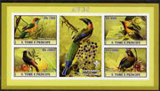 St Thomas & Prince Islands 2007 Birds #2 imperf sheetlet containing 4 values plus label (with Scout logo) unmounted mint