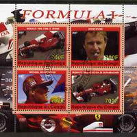 Congo 2007 Formula 1 perf sheetlet #2 containing 4 values fine cto used