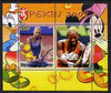 Benin 2007 Beijing Olympic Games #10 - Tennis (1) perf s/sheet containing 2 values (Disney characters in background) unmounted mint