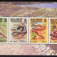 Solomon Islands 2001 Chinese New Year - Year of the Snake perf sheetlet containing 4 values unmounted mint, SG MS995