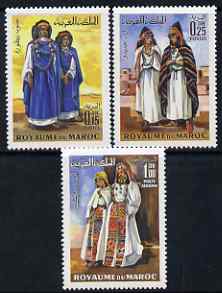 Morocco 1969 Traditional Women's Costumes perf set of 3 unmounted mint, SG 267-9