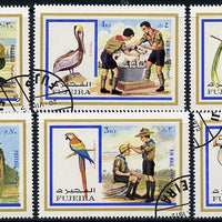 Fujeira 1972 Scouts & Birds set of 6 cto used, Mi 1012-17