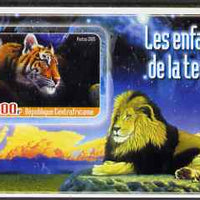 Central African Republic 2005 Young Animals of the World #3 (Big Cats) imperf souvenir sheet containing 1 value with Scout logo, unmounted mint