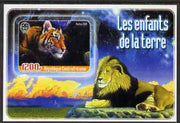 Central African Republic 2005 Young Animals of the World #3 (Big Cats) imperf souvenir sheet containing 1 value with Scout logo, unmounted mint