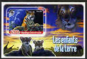 Central African Republic 2005 Young Animals of the World #4 (Big Cats) imperf souvenir sheet containing 1 value with Scout logo, unmounted mint