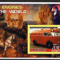 Liberia 2005 Fire Engines of the World #02 imperf s/sheet unmounted mint