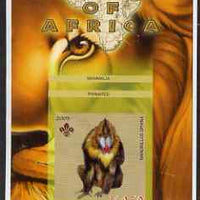 Malawi 2005 Animals of Africa - Mandrill imperf m/sheet with Scout Logo, unmounted mint