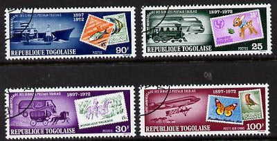 Togo 1973 Postal Service (Stamp on Stamp with Transport) set of 4 cto used, SG 961-64