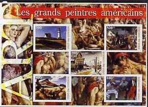 Comoro Islands 2005 Paintings (Great Americans) large imperf sheetlet containing 5 values unmounted mint