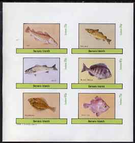 Bernera 1983 Fish (Cod, Pollack, Bass, Bream, Flounder & Boar) imperf set of 6 values unmounted mint