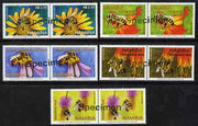 Namibia 2004 Honey Bees perf set of 5 in pairs overprinted SPECIMEN (opt goes across 2 stamps) unmounted mint, as SG 959-63