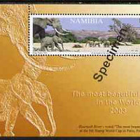 Namibia 2003 Stamp Design Award Winner perf m/sheet (Elephants) overprinted SPECIMEN, unmounted mint as SG MS953