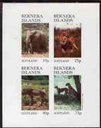 Bernera 1981 Animals (Elephant, Lion, Zebra) imperf set of 4 values (imprint within main stamp design) unmounted mint