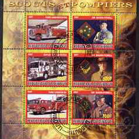 Djibouti 2007 Scouts & Fire Engines #3 perf sheetlet containing 6 values fine cto used