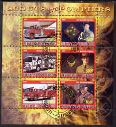 Djibouti 2007 Scouts & Fire Engines #3 perf sheetlet containing 6 values fine cto used