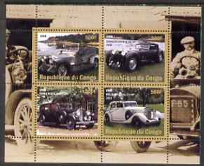 Congo 2008 Luxury Cars perf sheetlet containing 4 values fine cto used