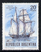 Argentine Republic 1967 Navy Day (Schooner Invincible) unmounted mint with yellow omitted, SG 1200a