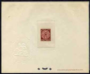 French Guiana 1947 Postage Due 2f brown-lake Epreuves deluxe proof sheet in issued colour with Official French Colonies impressed die stamp (from very limited printing) being the first item to feature a Frog, as SG D248