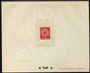 French Guiana 1947 Postage Due 4f rose-red Epreuves deluxe proof sheet in issued colour with Official French Colonies impressed die stamp (from very limited printing) being the first item to feature a Frog, as SG D250