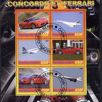 Benin 2007 Concorde & Ferrari #1 perf sheetlet containing 6 values fine cto used