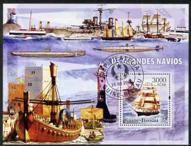 Guinea - Bissau 2006 Ships & Lighthouses large perf s/sheet containing 1 value fine cto used