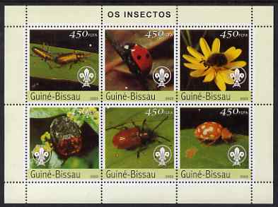 Guinea - Bissau 2003 Insects perf sheetlet containing 6 x 450 values unmounted mint Mi 2630-35