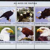 Guinea - Bissau 2003 Eagles perf sheetlet containing 6 x 500 values (each with Scout Logo) unmounted mint