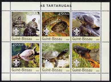 Guinea - Bissau 2003 Turtles perf sheetlet containing 6 x 450 values (each with Scout Logo) unmounted mint,Mi 2578-83